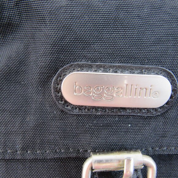 Baggallini Black Angled Crossbody Bag Interior/Exterior Pockets Nylon Strap - Picture 7 of 7